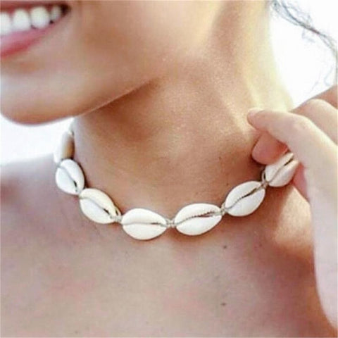 Rope Chain Natural Shell Choker Necklace