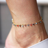 Colorful Crystal Beads Drop Anklets