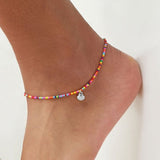 Colorful Crystal Beads Drop Anklets