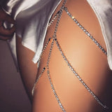 Rhinestones Leg Thigh Chain Shiny