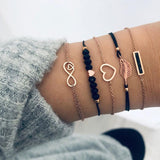 Love Heart Infinity Symbol Charm Bracelets