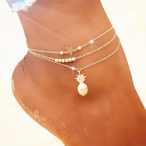 Crystal Pineapple Anklets