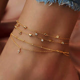 Cross Pendant Heart Anklets