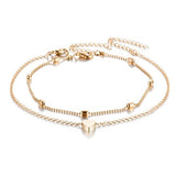 Cross Pendant Heart Anklets