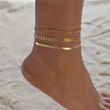 Gold Color Simple Chain Anklets