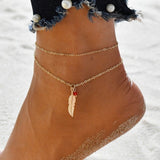 Gold Color Simple Chain Anklets