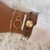 Boho Tassel Round Beads Bracelet Set