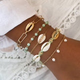 Boho Tassel Round Beads Bracelet Set