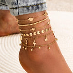 Vintage Bohemian Gold Color Chain Anklets