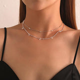 Vintage Bohemia Gold Coin letter Layered Chain Necklace