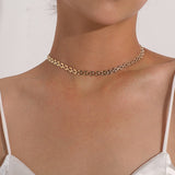 Vintage Bohemia Gold Coin letter Layered Chain Necklace