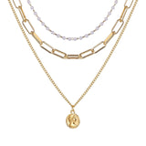 Double Layer Chain Gold Color Choker Necklace