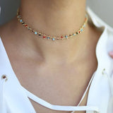 Simple Pearl Bead Chain Choker Necklace