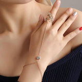 Gold Big Crystal Ring Bracelet