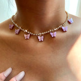 Red Cherry Crystal Tennis Chain