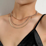 Vintage Bohemia Gold Coin letter Layered Chain Necklace
