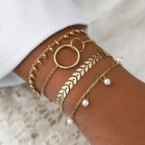 Geometric Chain Bracelets Set