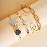 Geometric Chain Bracelets Set