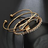 Geometric Chain Bracelets Set