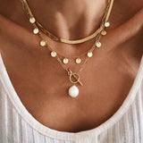 Vintage Multilayer Crystal Pendant Necklace