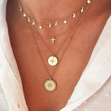 Vintage Multilayer Crystal Pendant Necklace