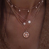 Vintage Multilayer Crystal Pendant Necklace
