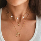 Vintage Multilayer Crystal Pendant Necklace