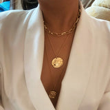 Vintage Multilayer Crystal Pendant Necklace