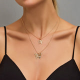 Vintage Multilayer Crystal Pendant Necklace