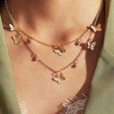 Vintage Multilayer Crystal Pendant Necklace