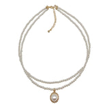 Double Layer Chain Gold Color Choker Necklace
