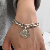 Bohemian Silver Color Tassel Round Bracelet
