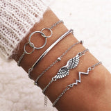 Bohemian Silver Color Tassel Round Bracelet