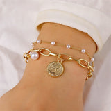 Bohemian Silver Color Tassel Round Bracelet