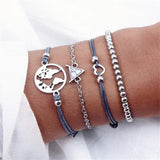 Bohemian Silver Color Tassel Round Bracelet