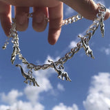 Metal Dinosaur Shape Pendant Chain Choker