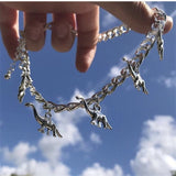 Metal Dinosaur Shape Pendant Chain Choker
