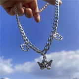 Metal Dinosaur Shape Pendant Chain Choker