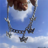 Metal Dinosaur Shape Pendant Chain Choker