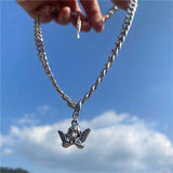 Metal Dinosaur Shape Pendant Chain Choker
