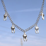 Metal Dinosaur Shape Pendant Chain Choker