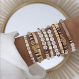 Boho Letter White Charm Bracelet