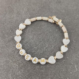 Boho Letter White Charm Bracelet