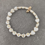 Boho Letter White Charm Bracelet