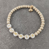 Boho Letter White Charm Bracelet