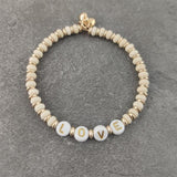 Boho Letter White Charm Bracelet