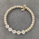 Boho Letter White Charm Bracelet