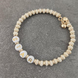 Boho Letter White Charm Bracelet