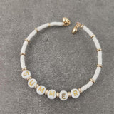 Boho Letter White Charm Bracelet