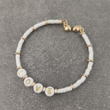 Boho Letter White Charm Bracelet